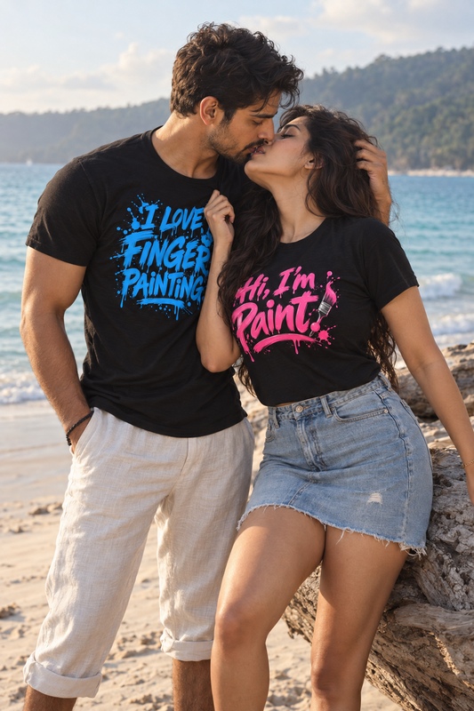 Finger Painting | Playful Adult Couple Shirts