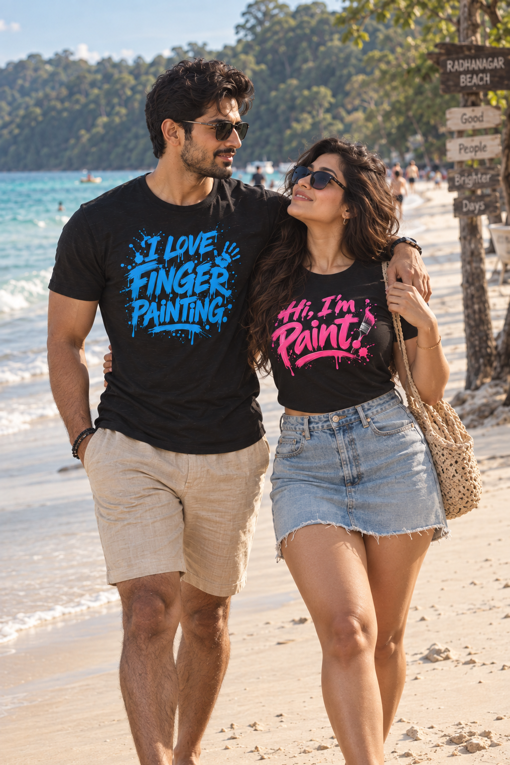 Finger Painting | Playful Adult Couple Shirts