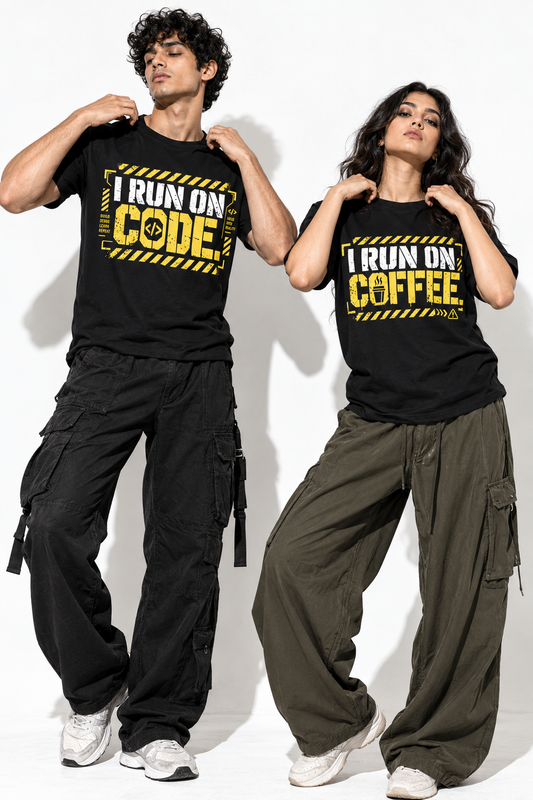 I run on Coffee. & I run on Code. | Fun Tech Couple Tees
